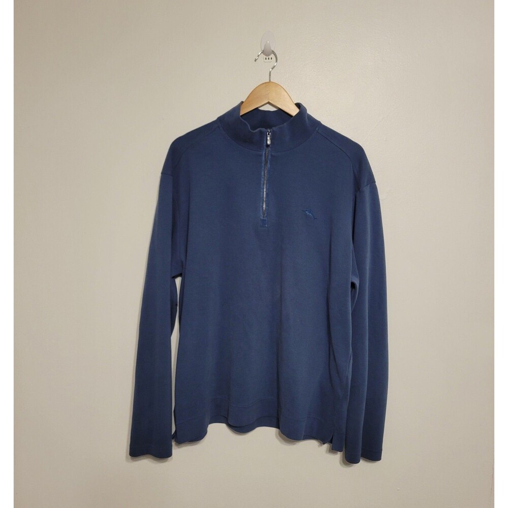 Tommy Bahama Quarter Zip 1/4 Sweater Pima Cotton Pullover Mens Size XL